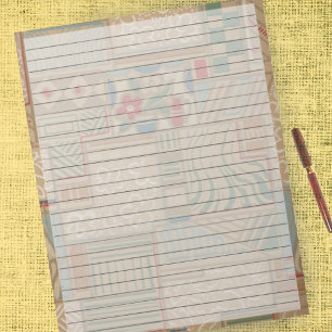 Letter Größe 8,5 x 11 breit liniert Vintage Retro Notizblock