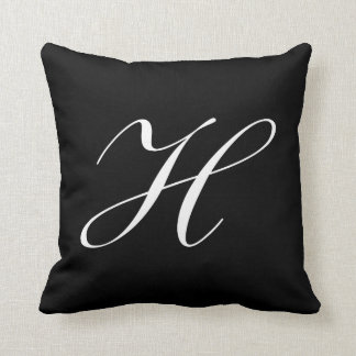 Letter H Black Monogram Pilze Kissen