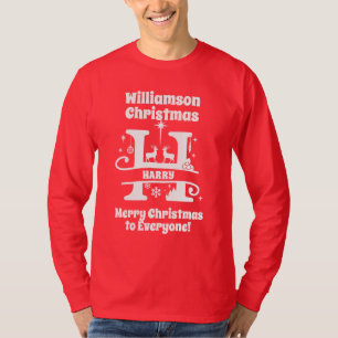 Letter H Christmas Monogram, erster Familienname T-Shirt