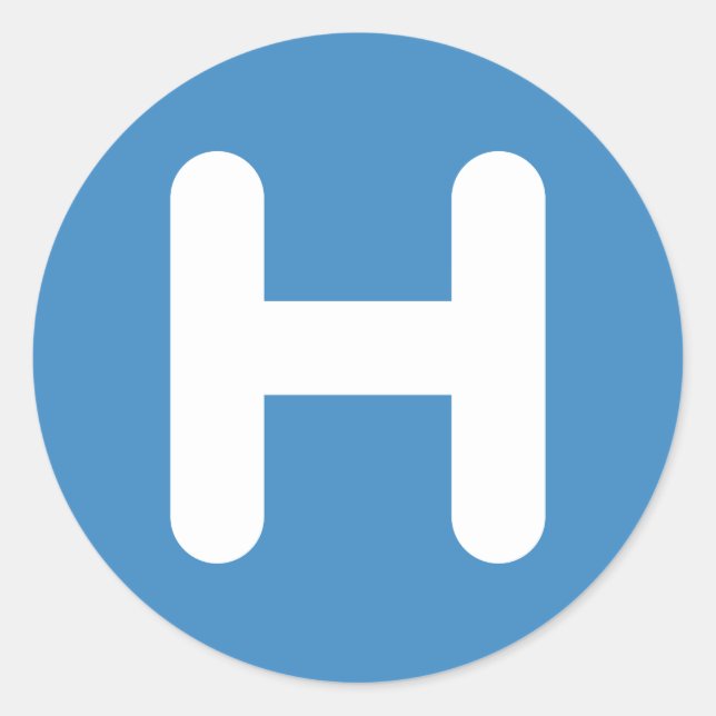 Letter H Emoji Twitter Runder Aufkleber (Vorderseite)