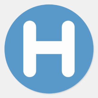 Letter H Emoji Twitter Runder Aufkleber