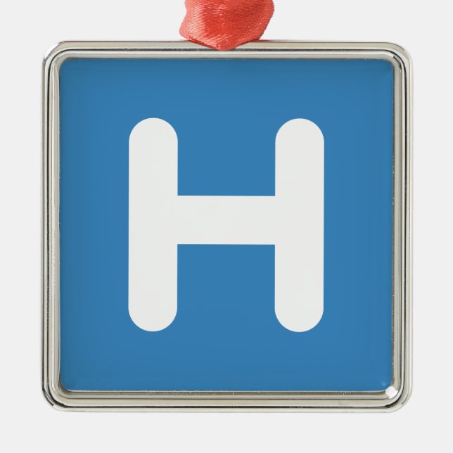 Letter H Emoji Twitter Silbernes Ornament (Vorne)