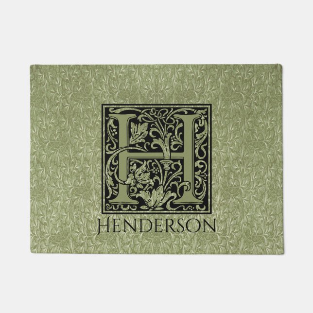 Letter H First Letter Monogram Personalisiert Fußmatte (Vorderseite)