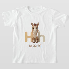 Letter H Horse Educational Kids T-Shirt | Uppercas