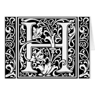 Letter H Mittelalterliche Monogram Art Nouveau