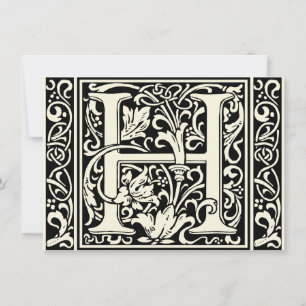 Letter H Mittelalterliche Monogram Art Nouveau Einladung