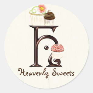 Letter H Monogram Cupcake Logo-Aufkleber Runder Aufkleber