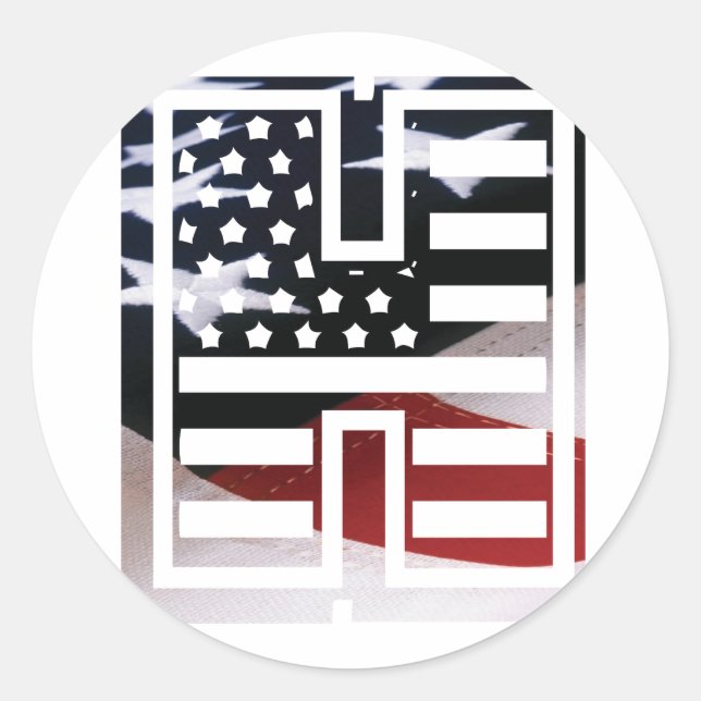 Letter H Monogram Initial USA Runder Aufkleber (Vorderseite)