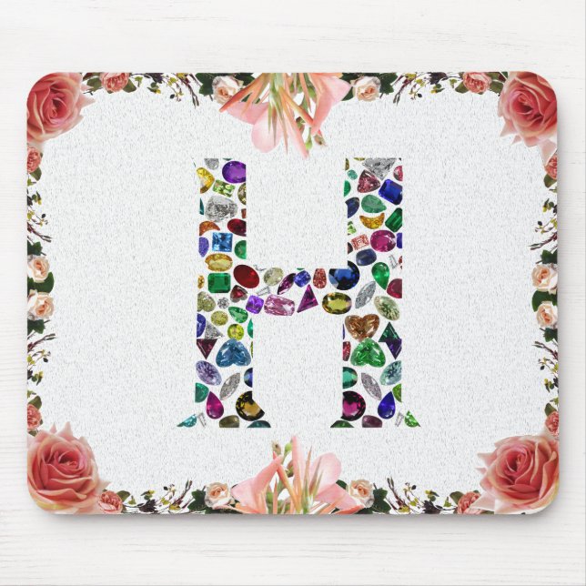 Letter H Monogram Mousepad (Vorne)