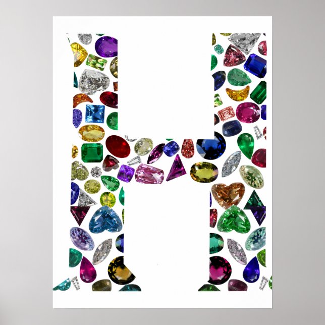 Letter H Monogram Poster (Vorne)