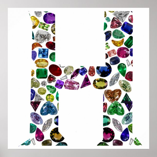 Letter H Monogram Poster (Vorne)