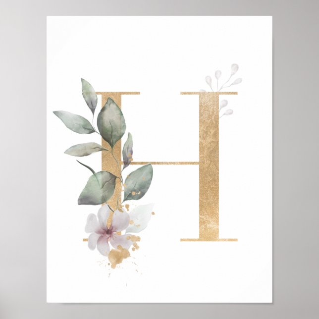 Letter H Monogram Poster (Vorne)