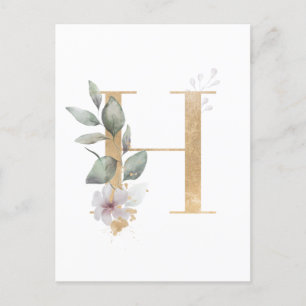 Letter H Monogram Postkarte