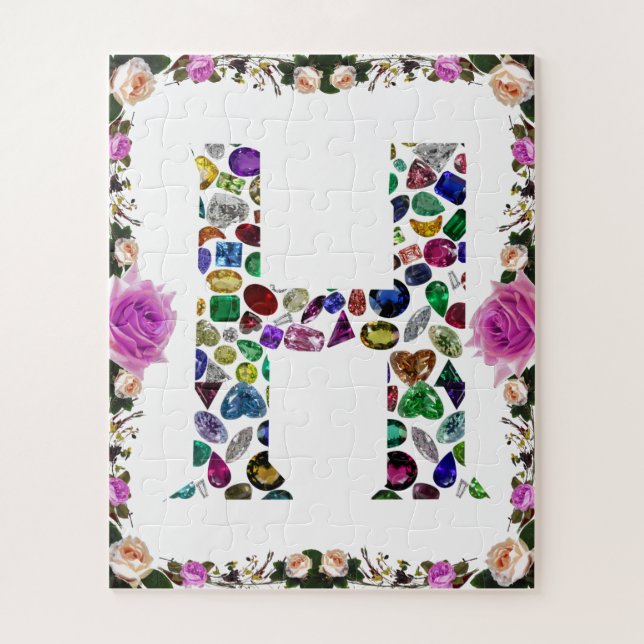 Letter H Monogram Puzzle (Vertikal)