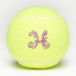 Letter H-Monogramm-Girls personalisierte Doodart Tennisbälle