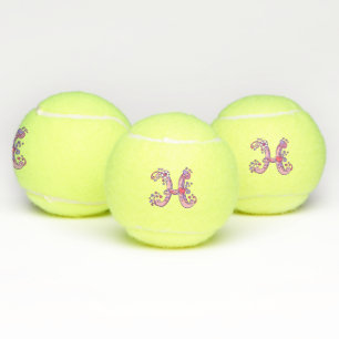 Letter H-Monogramm-Girls personalisierte Doodart Tennisbälle