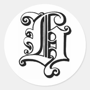 Letter H monogramm Runder Aufkleber