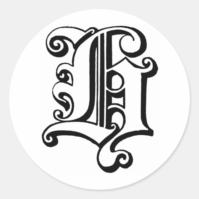 Letter H monogramm Runder Aufkleber (Vorderseite)