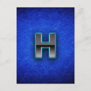 Letter H - Neon Blue Edition Postkarte