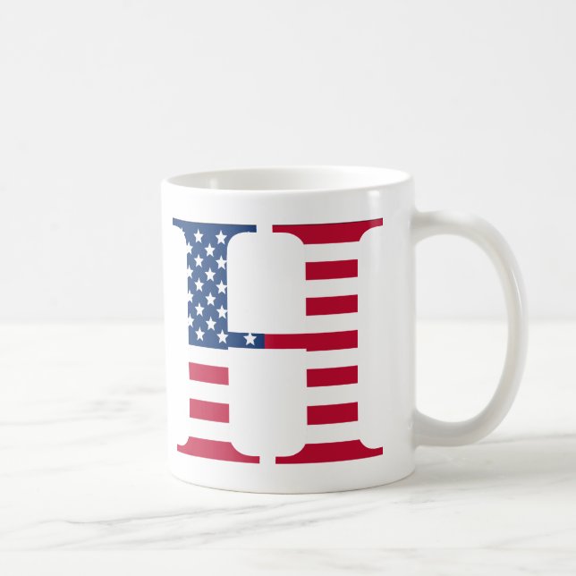 Letter H Patriotic Tasse (Rechts)