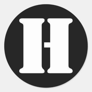 Letter H Stencil Alphabet von Janz Black Runder Aufkleber