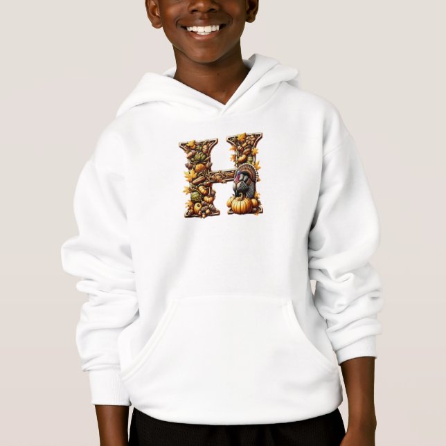 Letter H Thanksgiving gift style  Hoodie (Vorderseite)