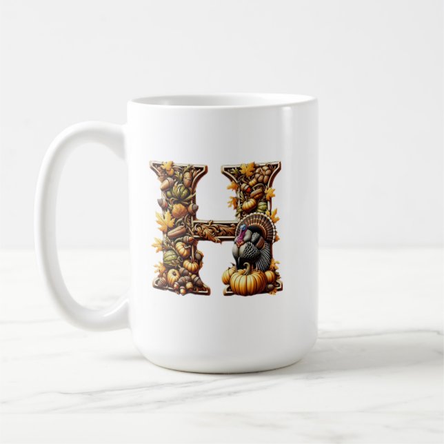 Letter H Thanksgiving gift style  Kaffeetasse (Links)