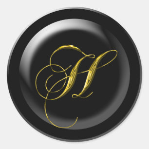 Letter H Wedding Siegel Runder Aufkleber