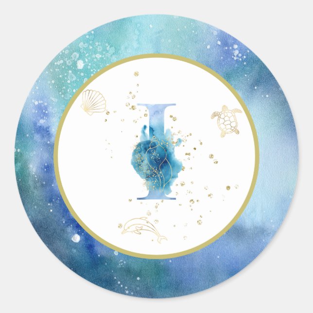 *~* LETTER I - Aufkleber für Nautical Beach Envelo (Vorderseite)