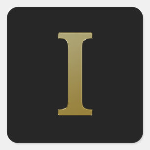 Letter I Gold Square Aufkleber