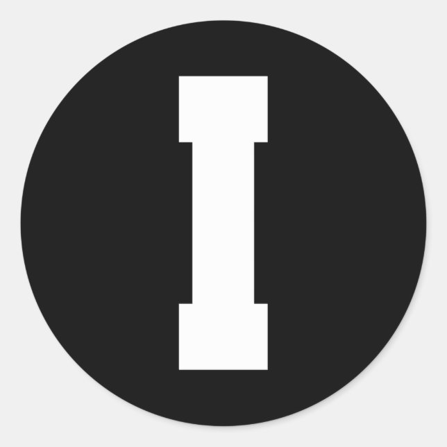 Letter I Hauptstadt Alphabet Runder Aufkleber (Vorderseite)