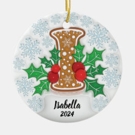 Letter I Individuelle Name Weihnachten Keramik Ornament