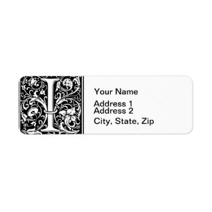 Letter I Medival Monogram Art Nouveau