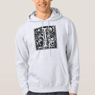 Letter I Medival Monogram Art Nouveau Hoodie