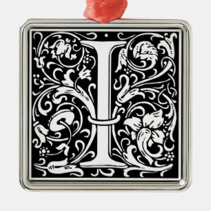 Letter I Medival Monogram Art Nouveau Ornament Aus Metall