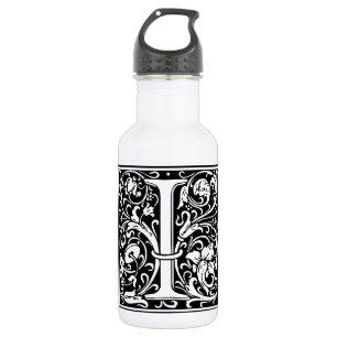 Letter I Medival Monogram Art Nouveau Trinkflasche