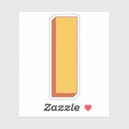 Letter I Monogram, Bold 3D Type Font Initial  Aufkleber