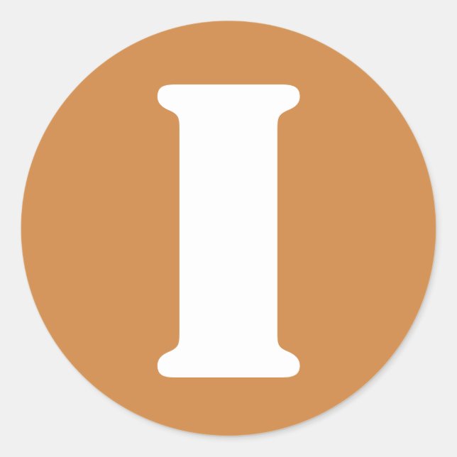 Letter I Peru Gold Stencil Alphabet von Janz Runder Aufkleber (Vorderseite)