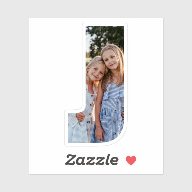 Letter J Alphabet & Photo Custom-Cut Vinyl Sticker (Von Creator hochgeladen)