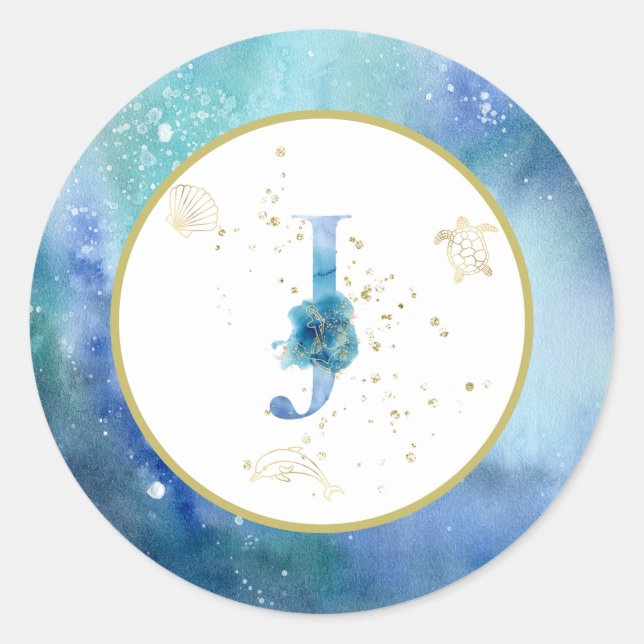 *~* LETTER J - Aufkleber für Nautical Beach Envelo (Vorderseite)