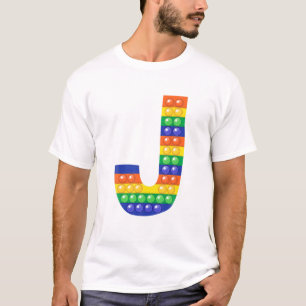 Letter J Capital Fidget Pop It Funny Matc T-Shirt