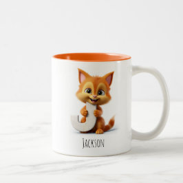 Letter J Cat Alphabet Monogram Coffee Tasse