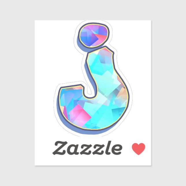 Letter J -  Color Mix Aufkleber (Blatt)