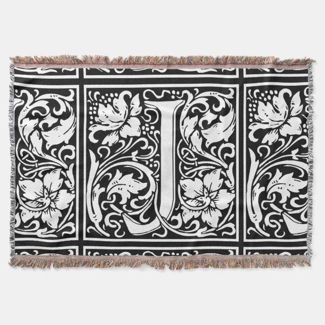 Letter J Medieval Monogram Art Nouveau Decke (Vorderseite)