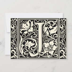 Letter J Medieval Monogram Art Nouveau Einladung