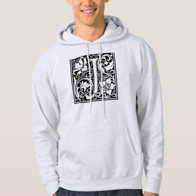 Letter J Medieval Monogram Art Nouveau Hoodie (Vorderseite)