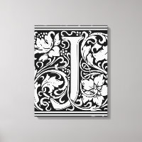 Letter J Medieval Monogram Art Nouveau
