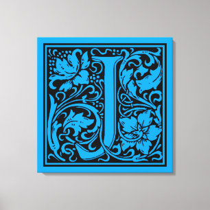 Letter J Medieval Monogram Art Nouveau Leinwanddruck