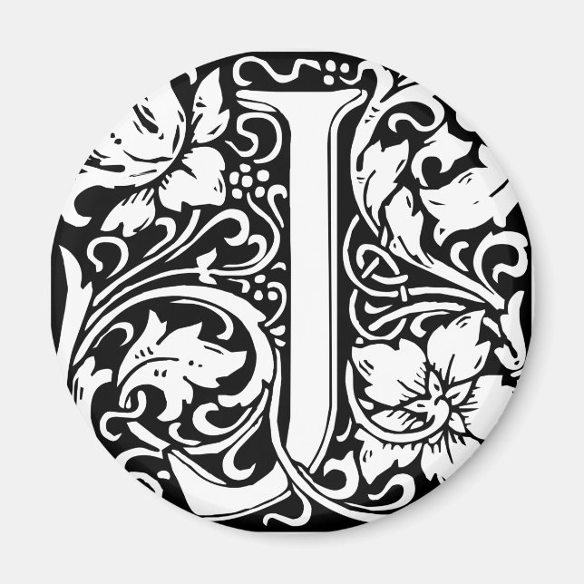 Letter J Medieval Monogram Art Nouveau Magnet (Vorne)