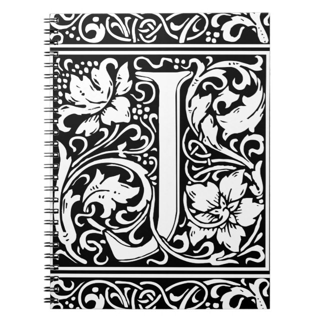 Letter J Medieval Monogram Art Nouveau Notizblock (Vorderseite)